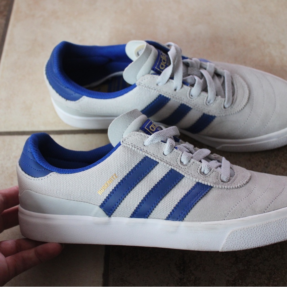 Adidas Busenitz Women’s Gray and Blue Sneakers